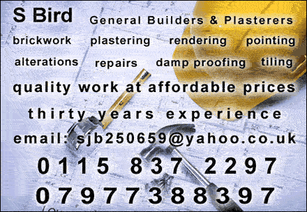S. Bird General Builders & Plasterers - Nottingham -  NgTrader