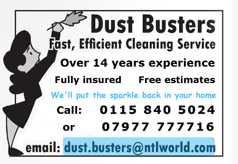 Dust Busters Cleaning Services - Fast - Efficient - Nottingham - NgTrader Call 07977 777716