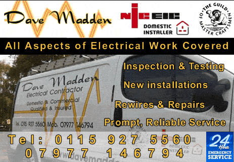 All aspects of Electrical Work Covered - Nottingham -  NgTrader - Call 07977 146794